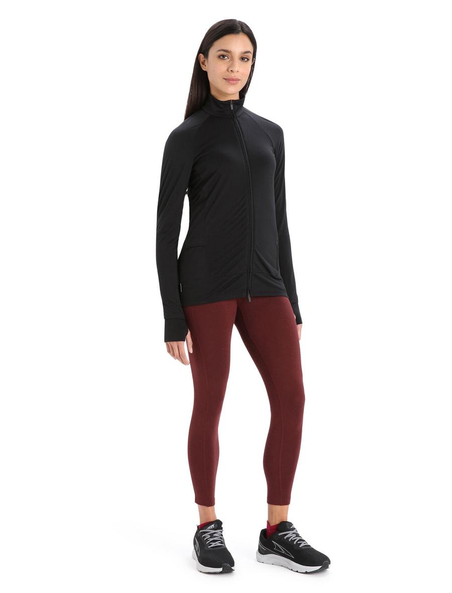 Icebreaker ZoneKnit™ Merino Long Sleeve Zip Naisten Huppari Mustat | FI 1668SGLO